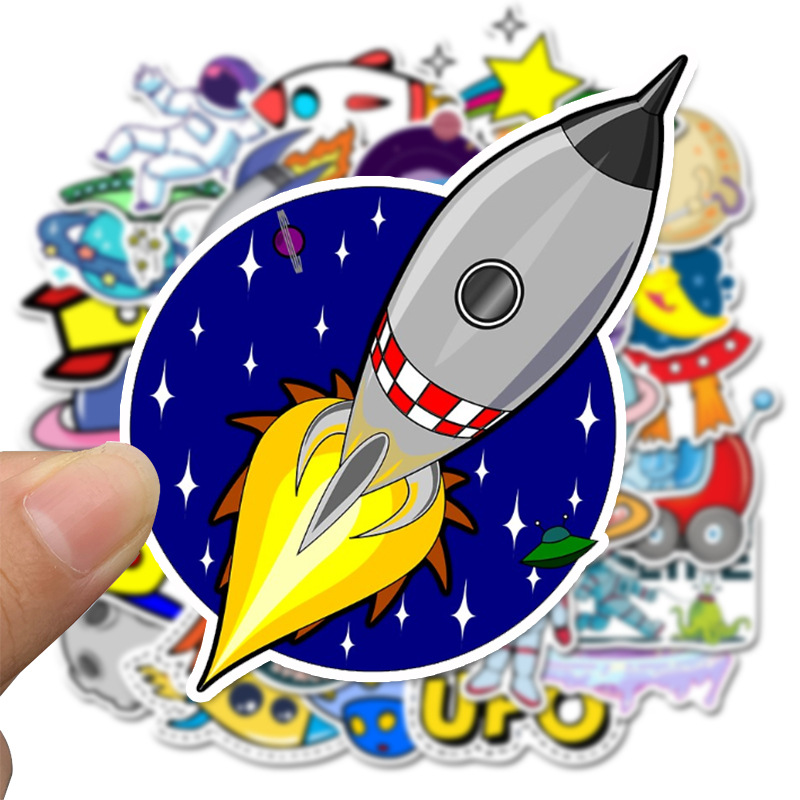 Sticker 50 miếng hình dán Planet Space