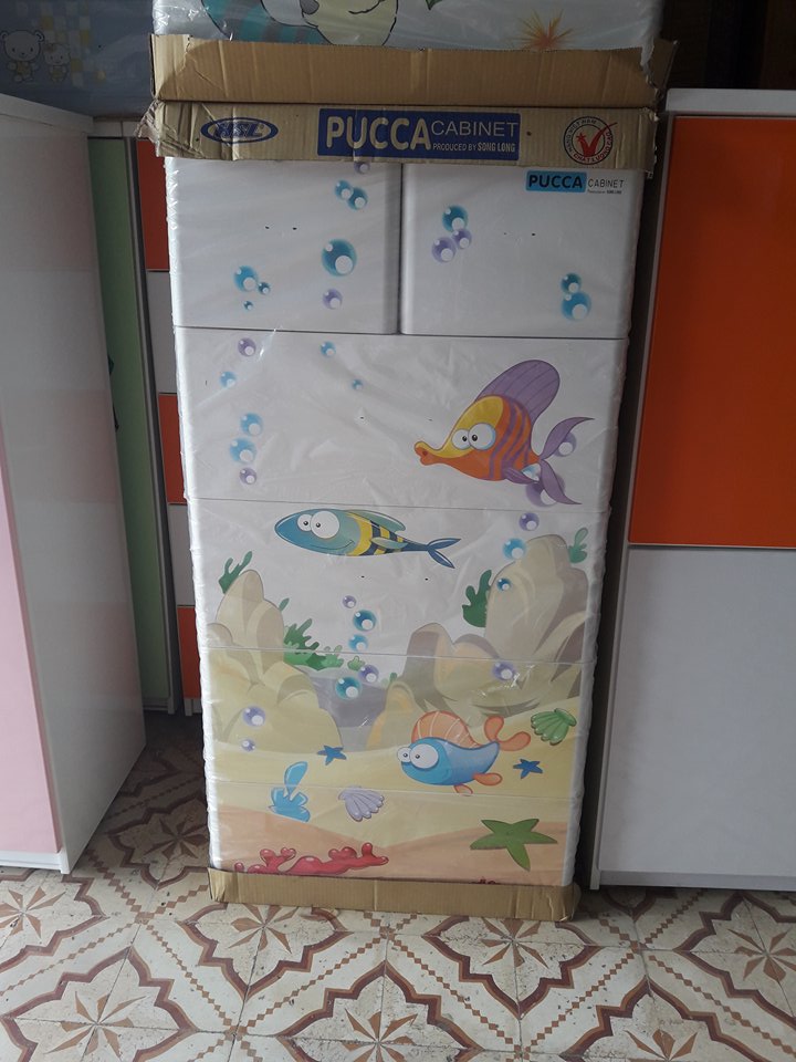 TỦ ĐỰNG QUẦN ÁO PUCCA SONG LONG 5 TẦNG CÓ KHÓA - MÀU NGẪU NHIÊN