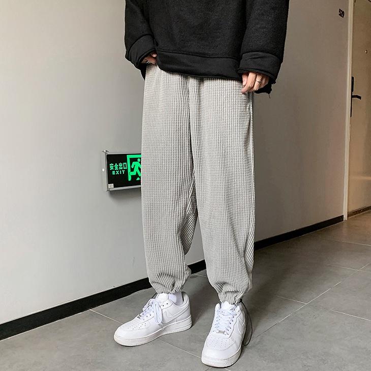 Quần jogger nỉ - MayLinh shop -Quần Sweatpants Jogger dây rút bo ống chun nỉ tổ ong unisex form rộng phong cách Hàn Quốc