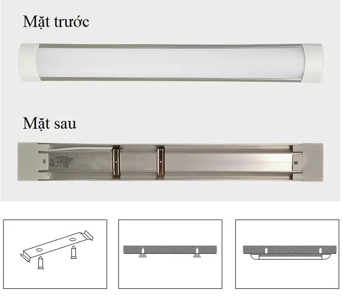 Đèn tuýp led bán nguyệt trắng 90cm 30w hàng chính hãng