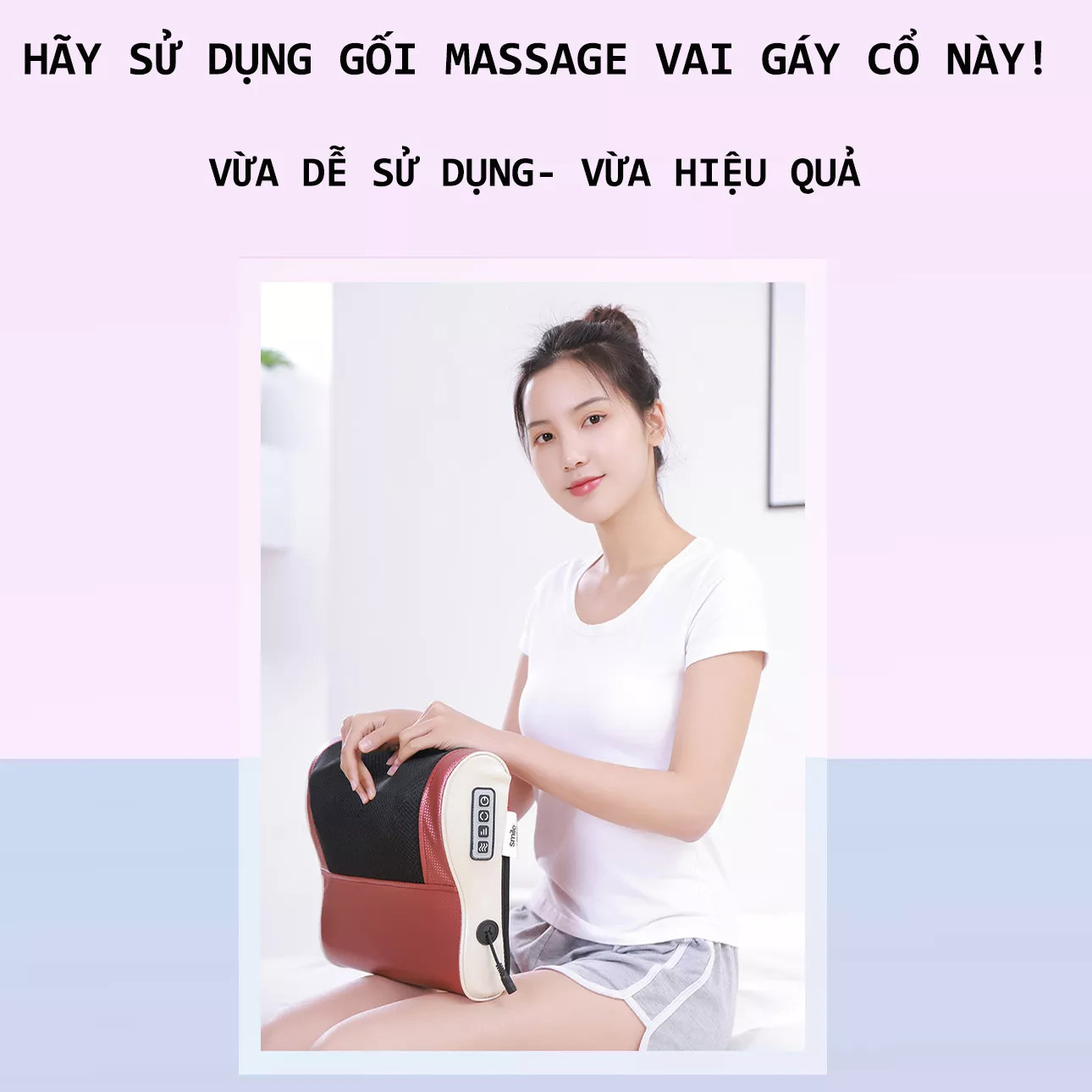 Máy massage cổ vai gáy đa năng cao cấp - Gối massage cổ vai gáy toàn thân - Gối mát xa cổ - Gối massage hồng ngoại 16 bi, công nghệ Nhật Bản, Lõi 1 đổi 1 trong 7 ngày