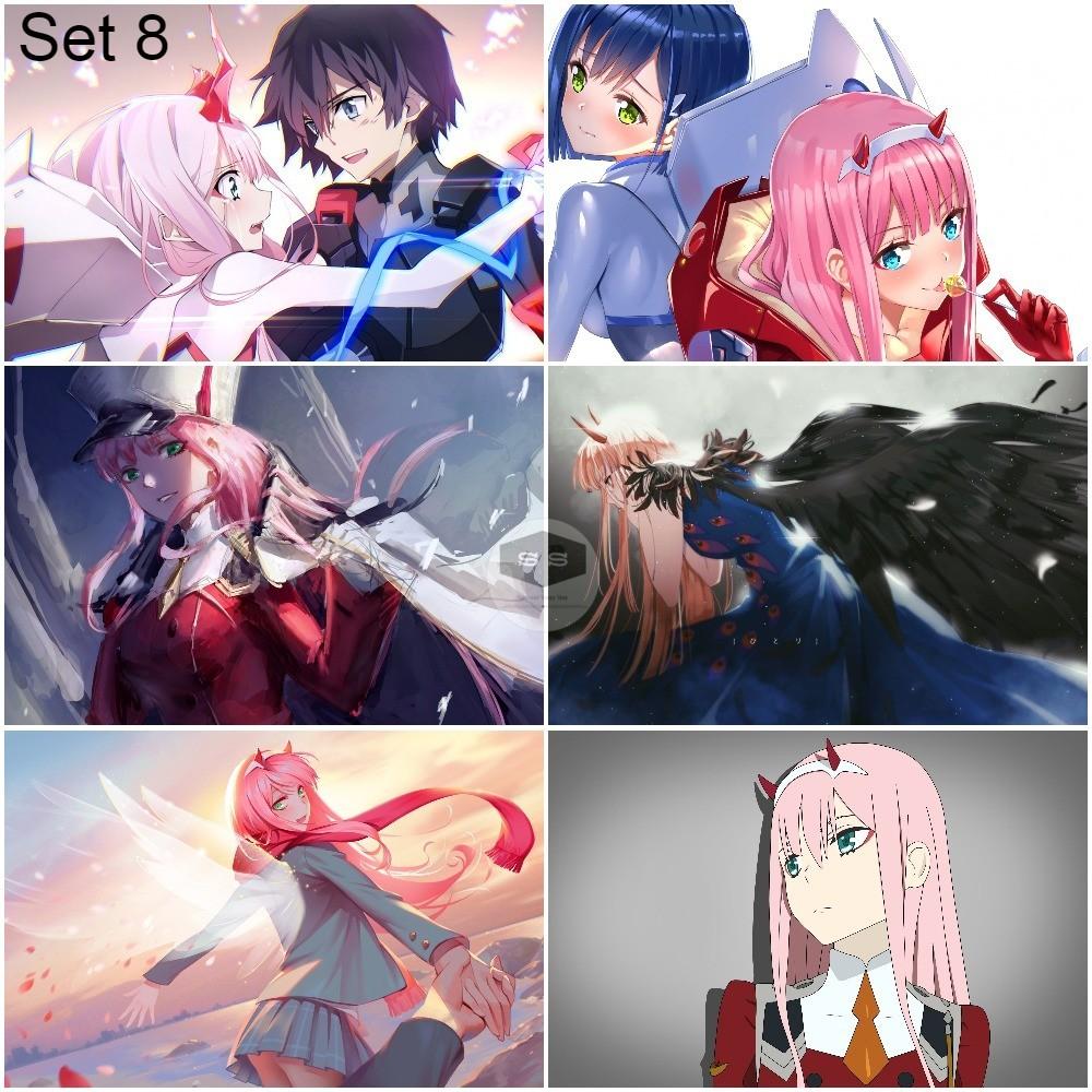 Bộ 6 Áp phích - Poster Anime Darling in the Franxx - Chiến trận người máy (bóc dán) - A3, A4, A5