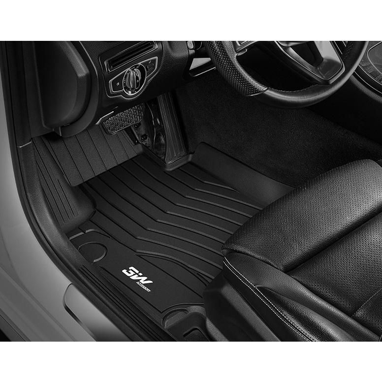 Thảm lót sàn xe ô tô Mercedes C 2013- đến nay Nhãn hiệu Macsim 3W chất liệu nhựa TPE đúc khuôn cao cấp - màu đen