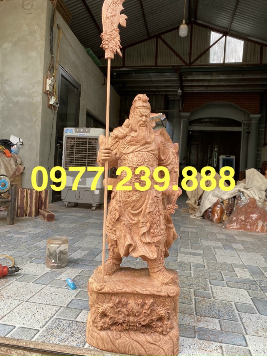 Quan công gỗ hương đá 30cm