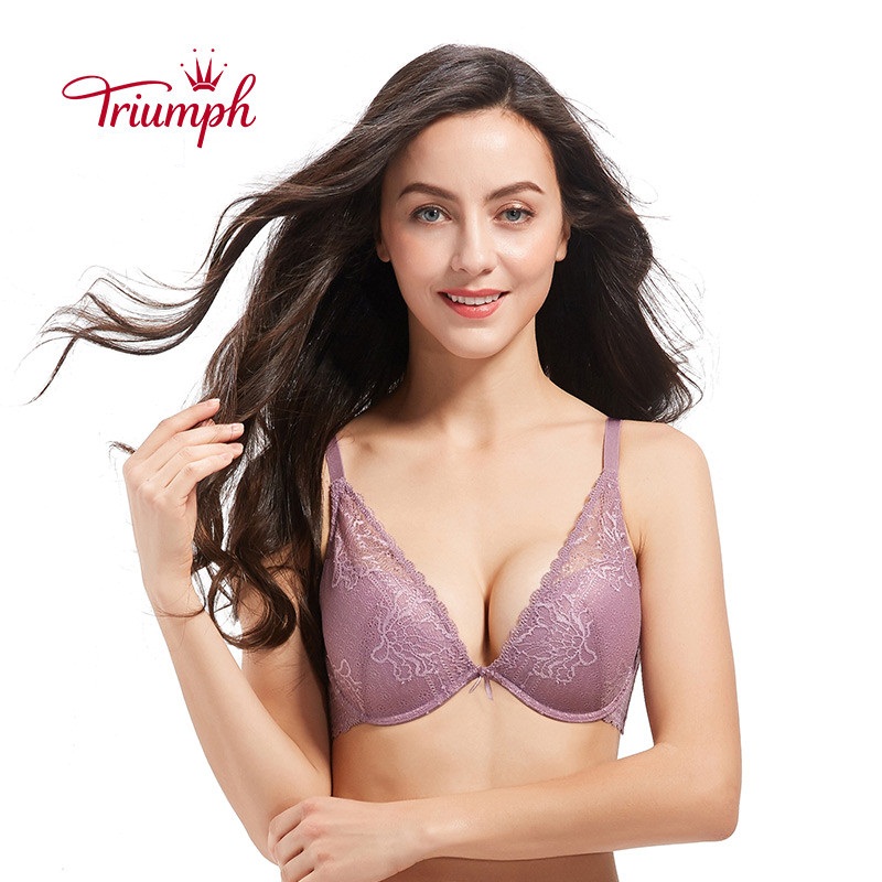 Áo ngực nữ cúp chữ V, đệm mút vừa có gọng Triumph D388 WHU cúp V, mút xoài rời, nâng ngực tự nhiên tạo cho vòng 1 vẻ đẹp gợi cảm và cuốn hút
