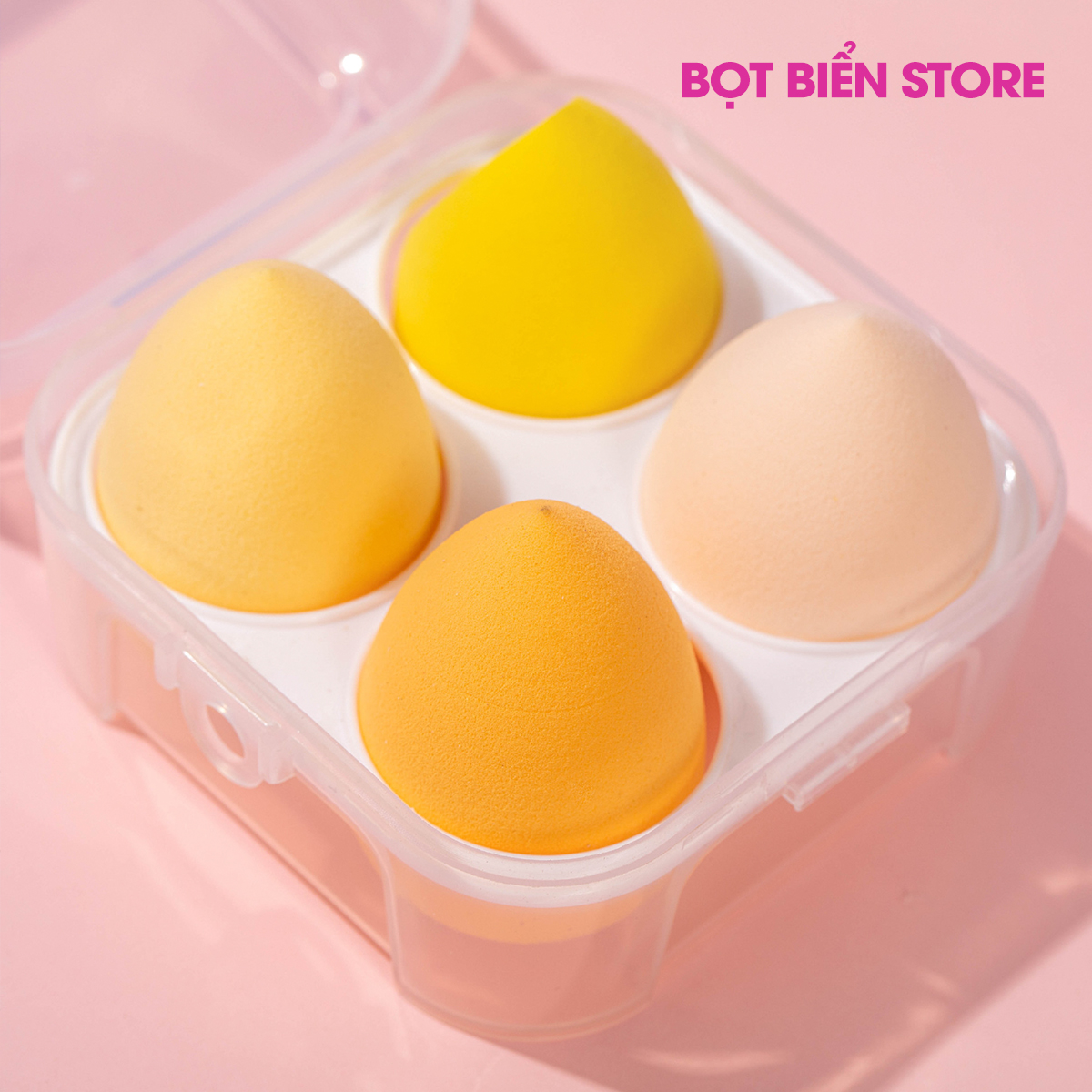 Mút Trang Điểm Hộp 4 Mút Tán Kem Dụng Cụ Trang Điểm Bán Chạy