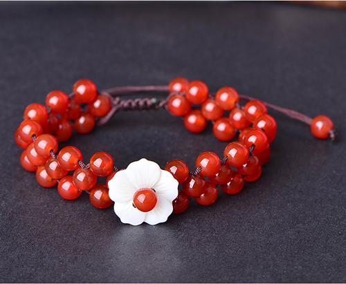 Vòng tay mã não tự nhiên quý phái VN05 kết bản to