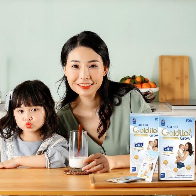 Sữa non Goldilac Grow+ (hộp 28 gói x 10G) - Sữa dinh dưỡng cho bé từ 0-10 tuổi, hỗ trợ cải thiện còi xương, biếng ăn, tăng cân cho bé giúp bé phát triển toàn diện