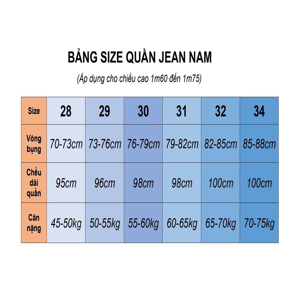 Quần Jean Nam Co Giãn Rách Ông Côn JN5511