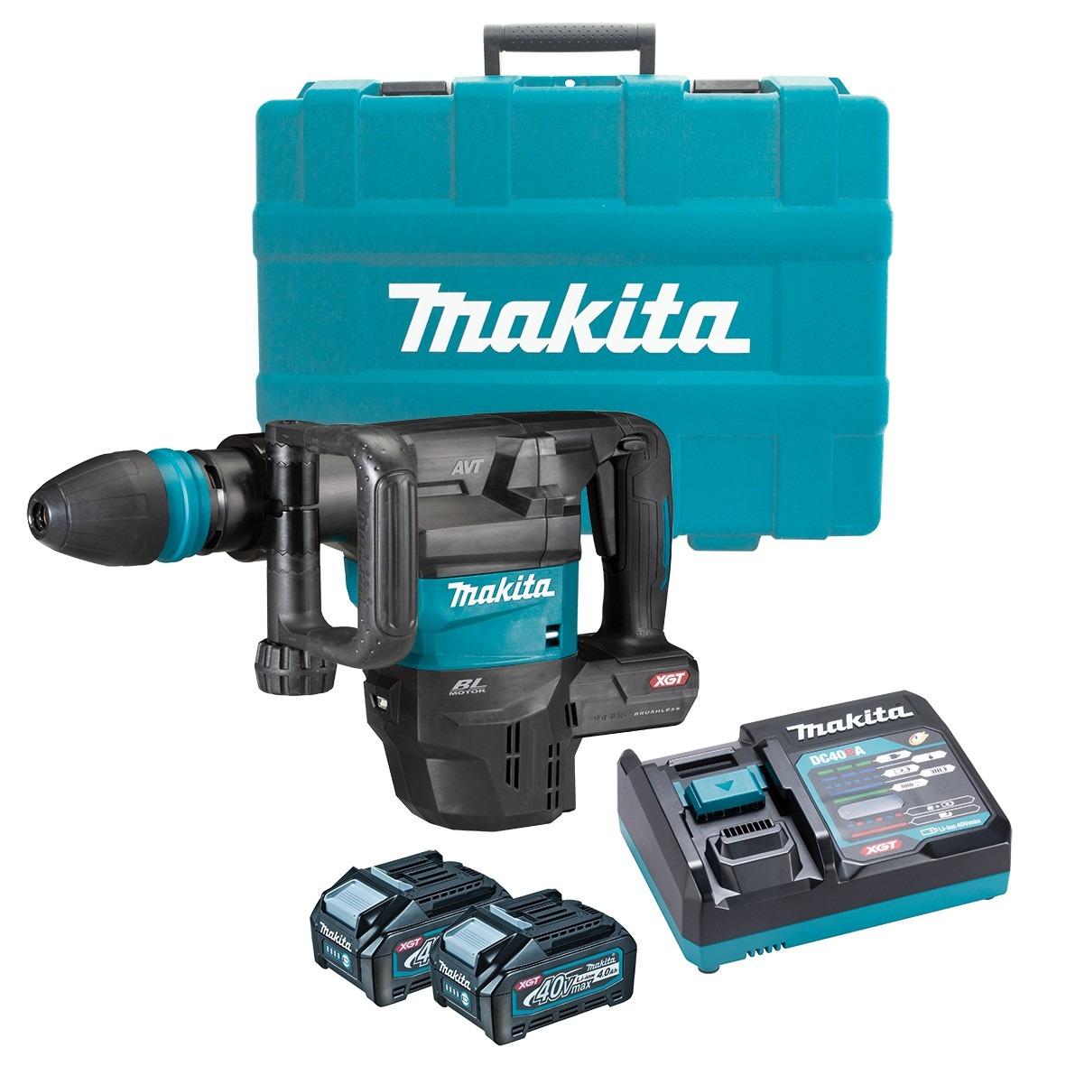 MÁY ĐỤC BÊ TÔNG DÙNG PIN 40V MAX CHUÔI GÀI 18MM MAKITA HM001GM202 - HÀNG CHÍNH HÃNG