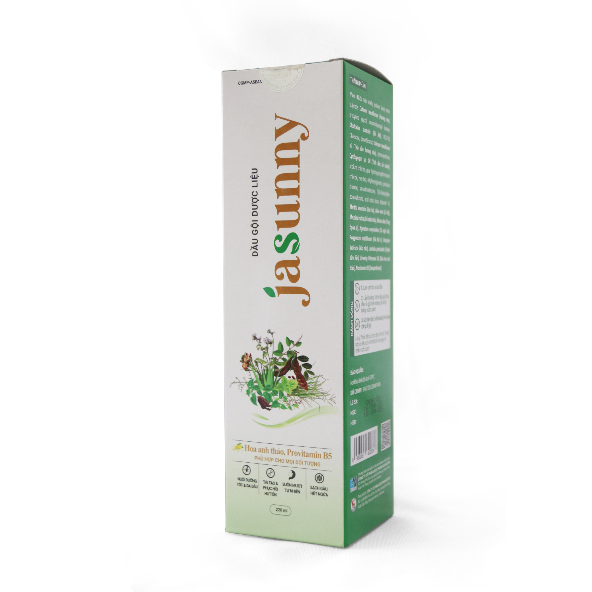 DẦU GỘI DƯỢC LIỆU SẠCH GÀU, HẾT NGỨA JASUNNY - Chai 220ml