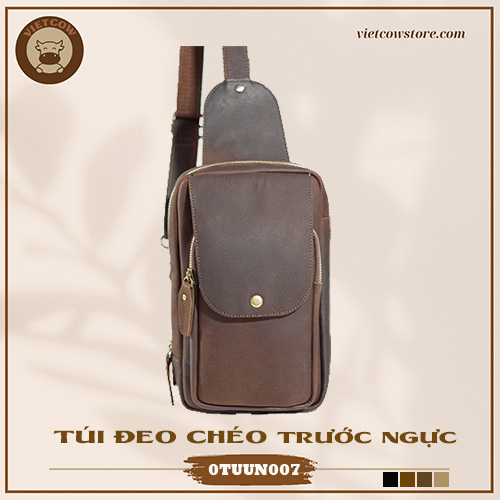 Túi Đeo Chéo Da Bò Sáp, Túi Đeo Chéo Da Bò Thời Trang_VietCow_0TUUN007