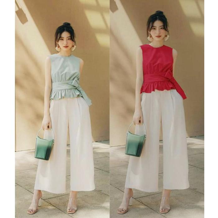 ÁO PEPLUM THẮT NƠ EO RUBY