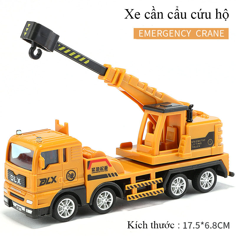 Xe đồ chơi mô hình xe cần cẩu cứu hộ DLX  chất liệu nhựa an toàn cho bé, tỷ lệ lớn (hàng nhập khẩu)