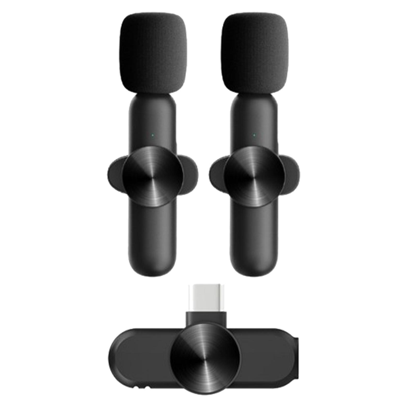 Wireless Lapel Mic Type-C Auto Connect for Live Stream Audio Video Recording