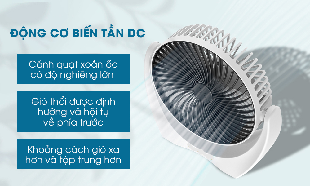 Quạt mini để bàn tiện lợi, không gây tiếng ồn, xoay linh hoạt 210 độ, tiết kiệm, nhỏ gọn, êm ái