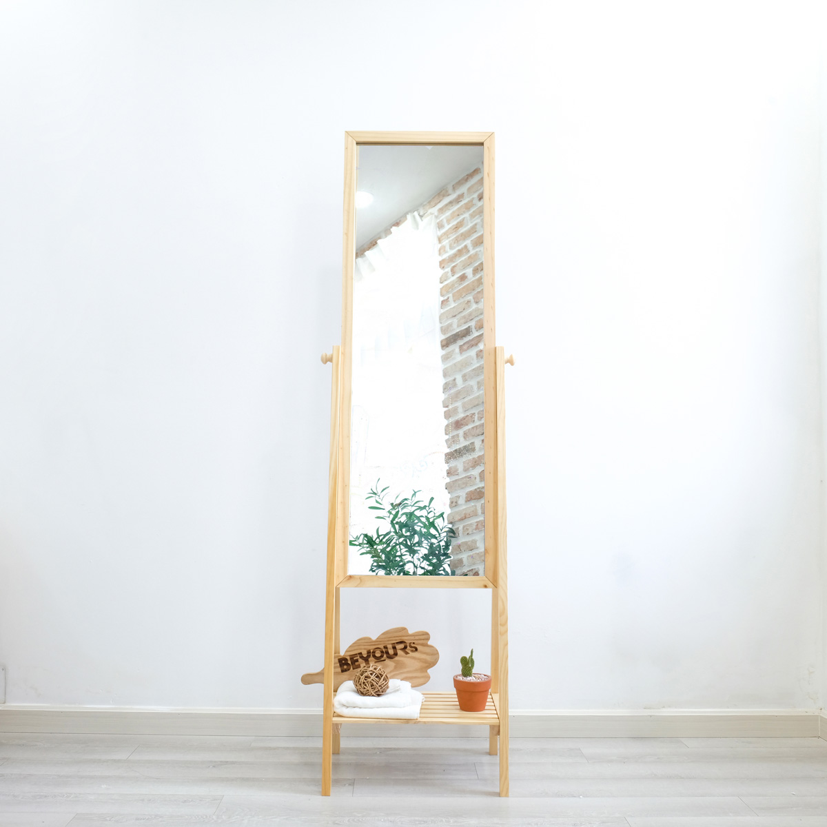 Gương Soi Toàn Thân BEYOURs Khung Gỗ Phối Kệ - Shelf-Mirror - Nội Thất Phòng Khách, Phòng Ngủ