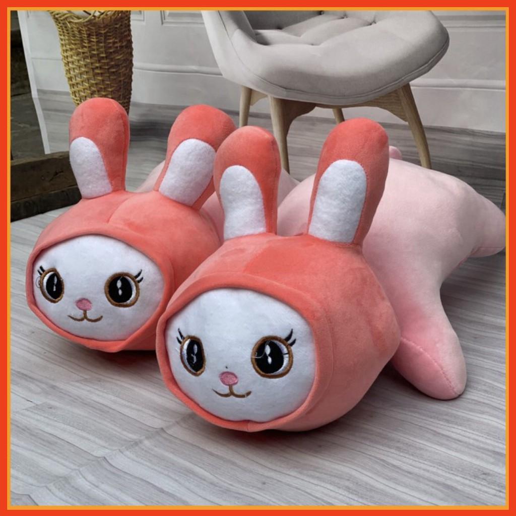 Gấu Bông Thỏ Nằm - Gối Ôm Hình Thú Thỏ Nằm Đáng Yêu, Chất Nhung Mềm Mịn Gối Ôm Cho Bé Vào Giấc Ngủ Say SM744