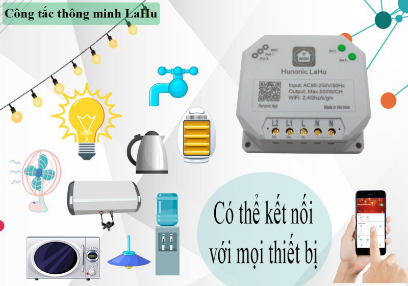 Công tắc Hunonic Lahu 4 kênh (500W/kênh)