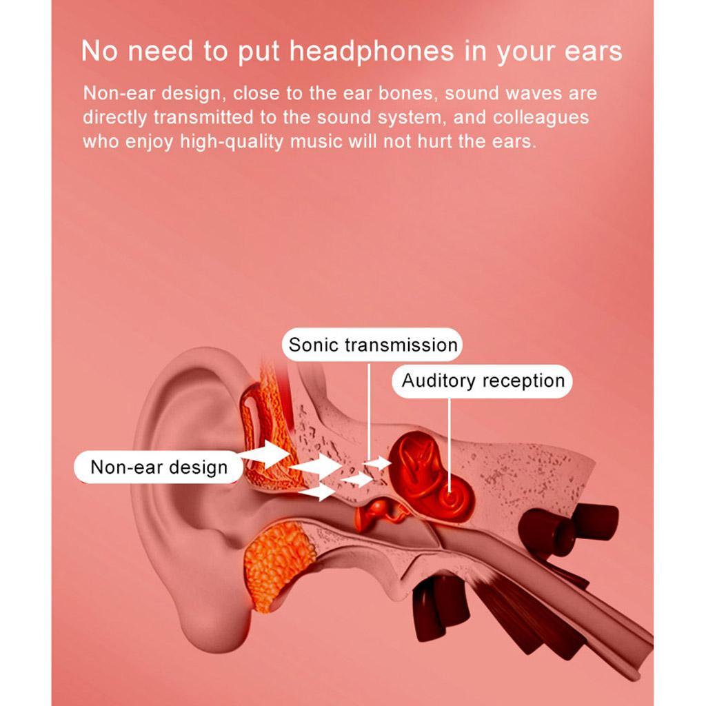 Bone Conduction Headset Bluetooth 5.0 with Mic for Cycling Running Black