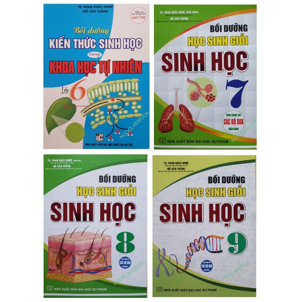 Sách - Combo 4 cuốn: Bồi dưỡng kiến thức Sinh Học Trong KHTN 6 + Bồi dưỡng học sinh giỏi Sinh học 7,8,9 (HA)