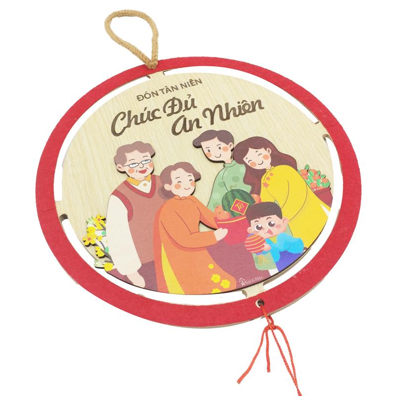 Bảng Gỗ Treo Tường Trang Trí Tết - Bách Mộc T31 - Chúc Đủ An Nhiên