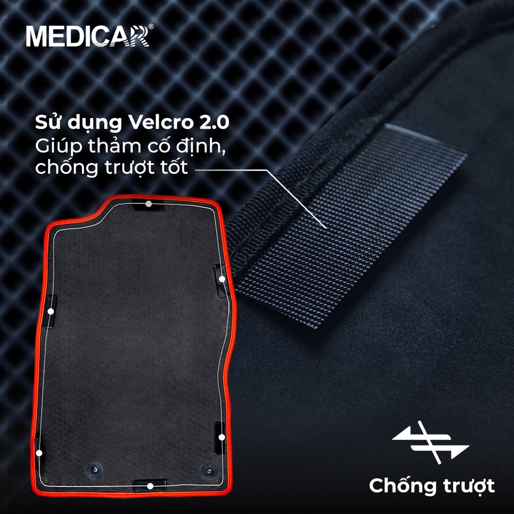 Thảm lót sàn ô tô Medicar xe Hyundai Santafe - chống nước, không mùi, ngăn bụi bẩn