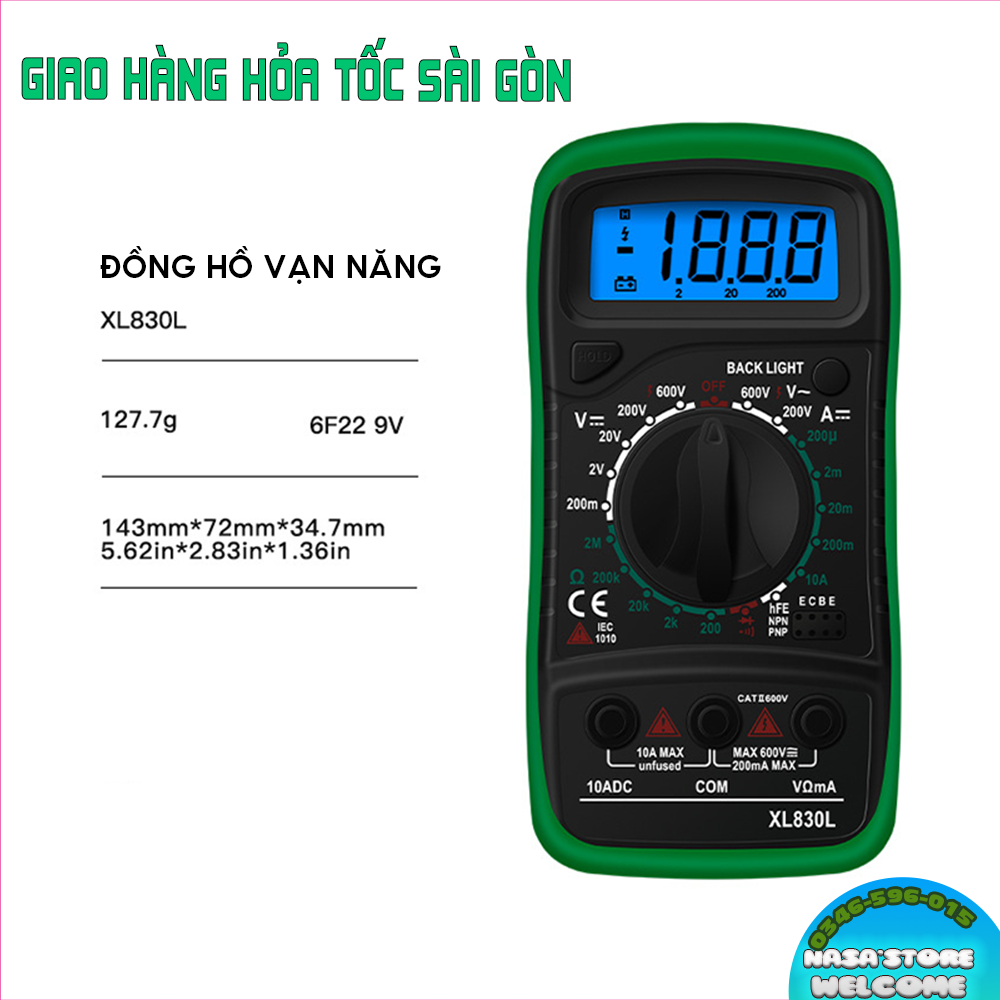 Đồng hồ vạn năng điện tử XL830L màn hình LCD