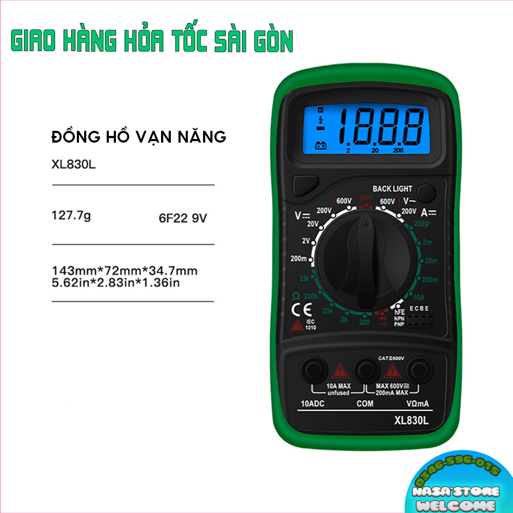 Đồng hồ vạn năng điện tử XL830L màn hình LCD ( KHÔNG PIN )