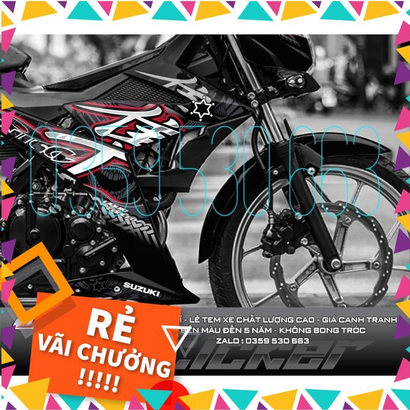 Tem rời Satria đen - mẫu Hayabusa lửa đỏ không bay màu