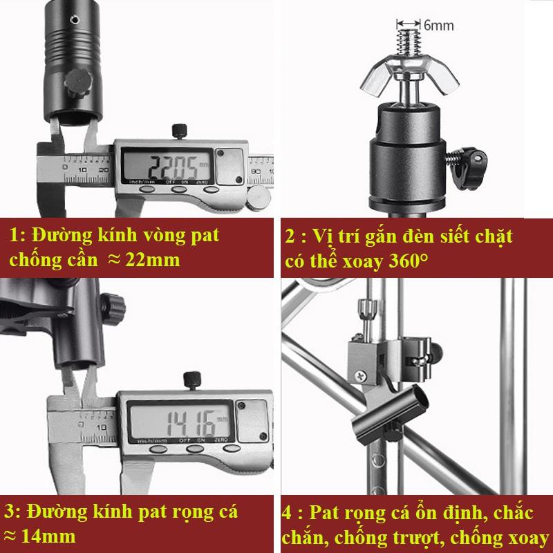 Bộ Pat gắn ghế - Pat rọng cá - Pat chống cần - Pat khay mồi - Pat đèn câu cá cao cấp LK-15