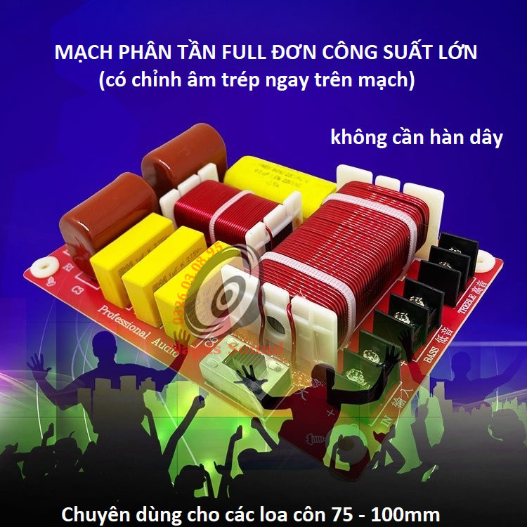 MẠCH PHÂN TẦN 2 LOA WEAH2507 - LOẠI CÔNG SUẤT LỚN CÓ CHỈNH ÂM - GIÁ 1 MẠCH - PHÂN TẦN FULL ĐƠN