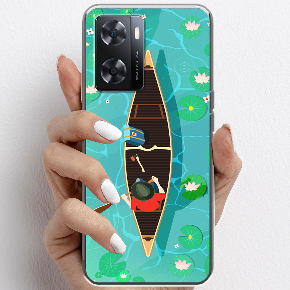 Ốp lưng cho Oppo A77s nhựa TPU mẫu Chèo thuyền