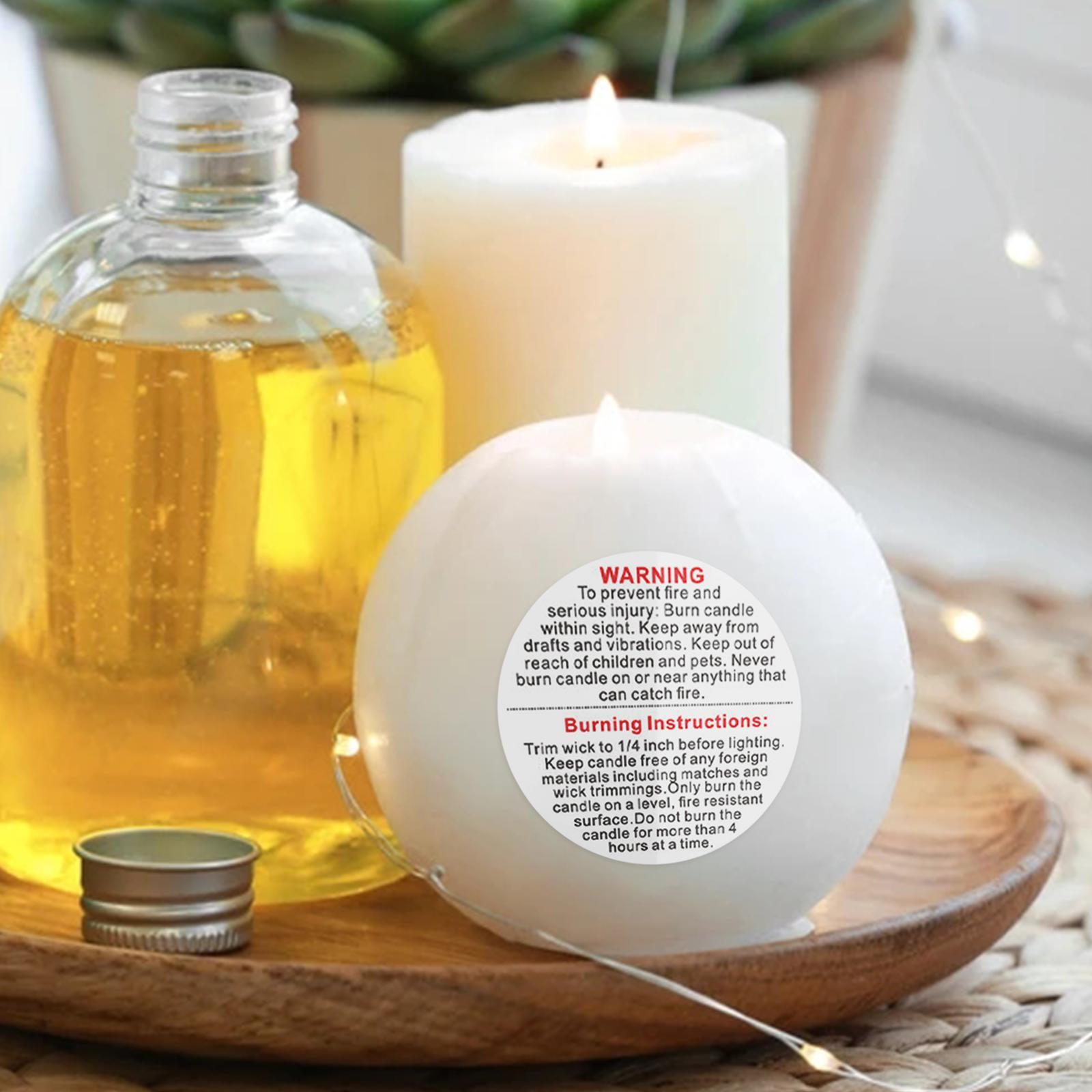 500Pcs Candle Warning Stickers  Melt  Instruction Container Label