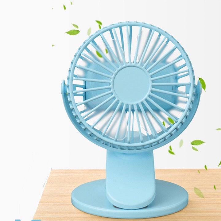 Quạt kẹp bàn có thể để bàn mini sử dụng pin sạc xoay 360 độ có 3 chế độ gió siêu mát chạy cực êm gắn nôi em bé