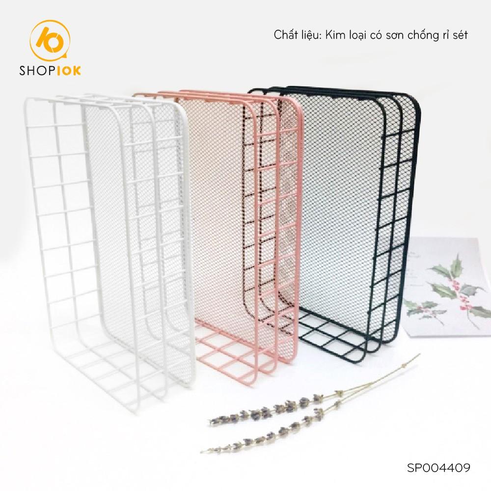 Giỏ sắt đựng mỹ phẩm chữ nhật trang trí SHOP10K nhiều màu - SP004409