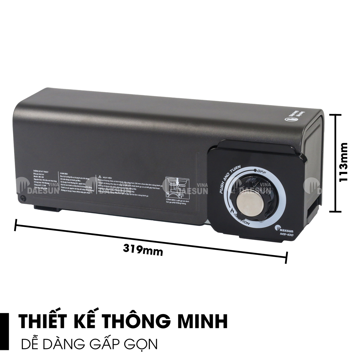 Bếp Ga Dã Ngoại Maxsun MS-100 - Công Suất 2200W | Thiết Kế Gấp Gọn | Đầu Đốt Bằng Đồng | Du Lịch, Dã Ngoại, Cắm Trại | Hàng Chính Hãng