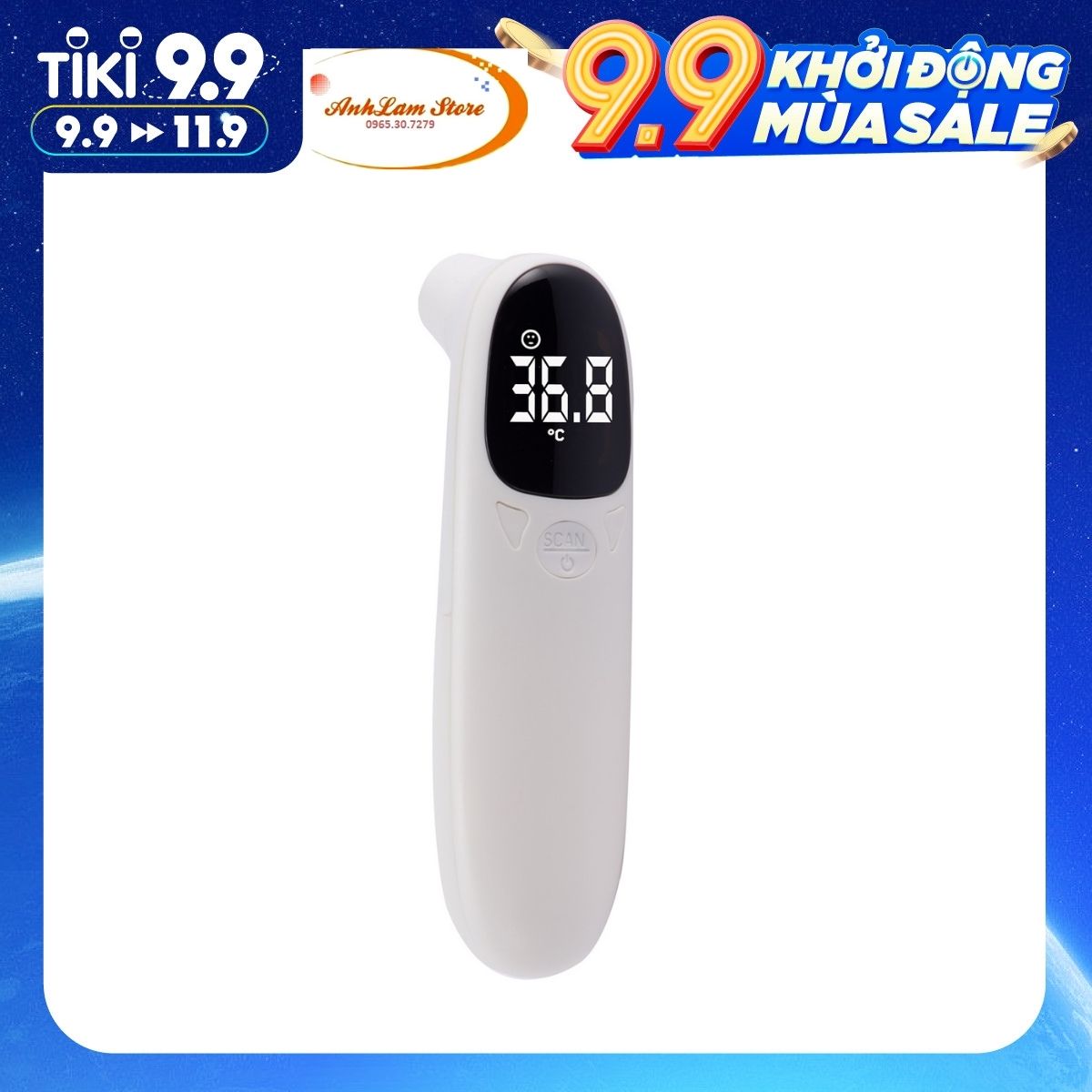Nhiệt kế điện tử hồng ngoại cảm ứng Wreadycare đo trán đa năng - Anhlam Store