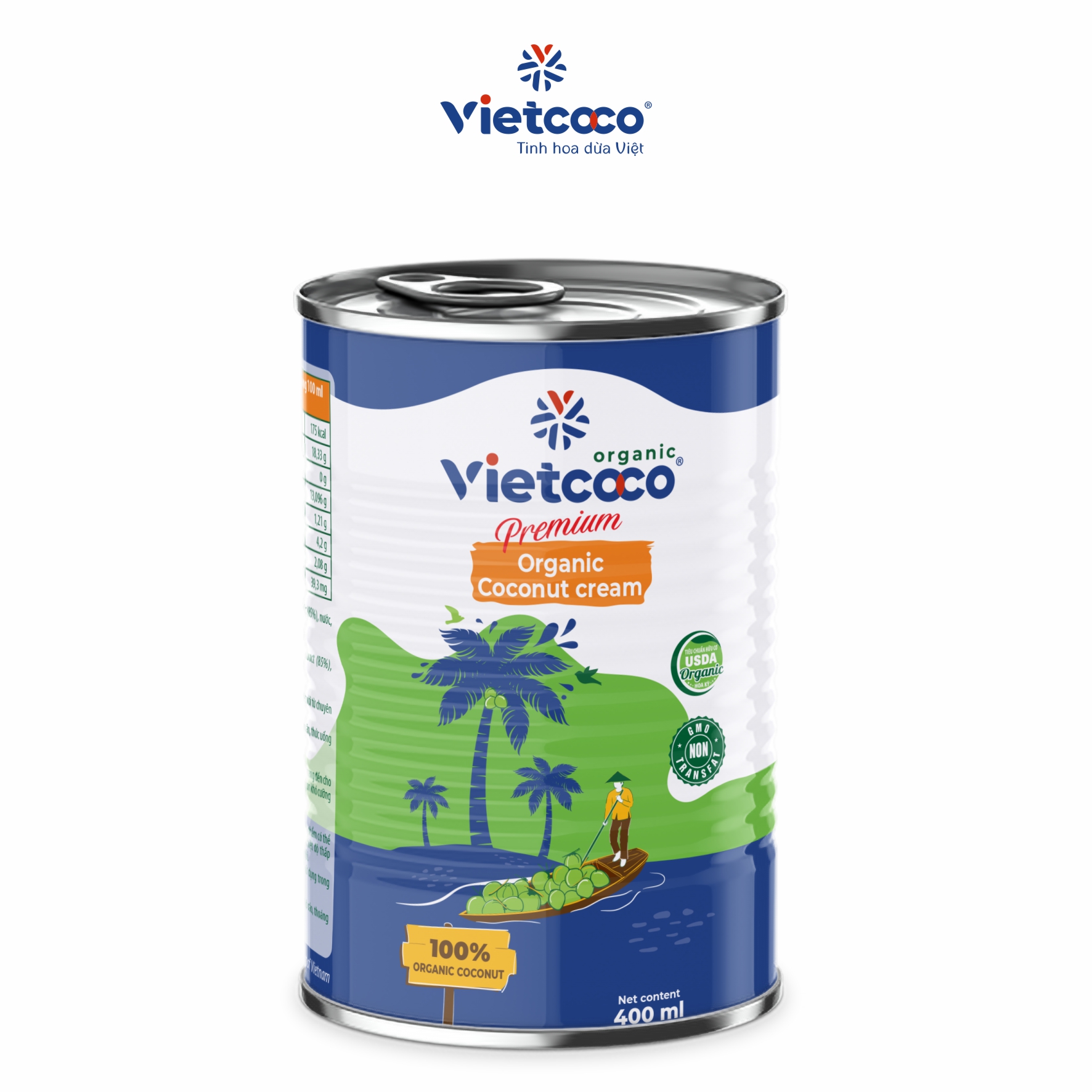 Nước Cốt Dừa Tươi Organic Vietcoco 400ml