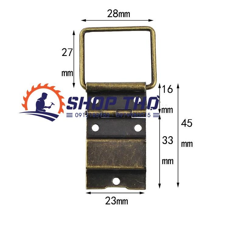 Bản lề giả cổ D148 cho hộp gỗ kích thước lớn mở 90 độ