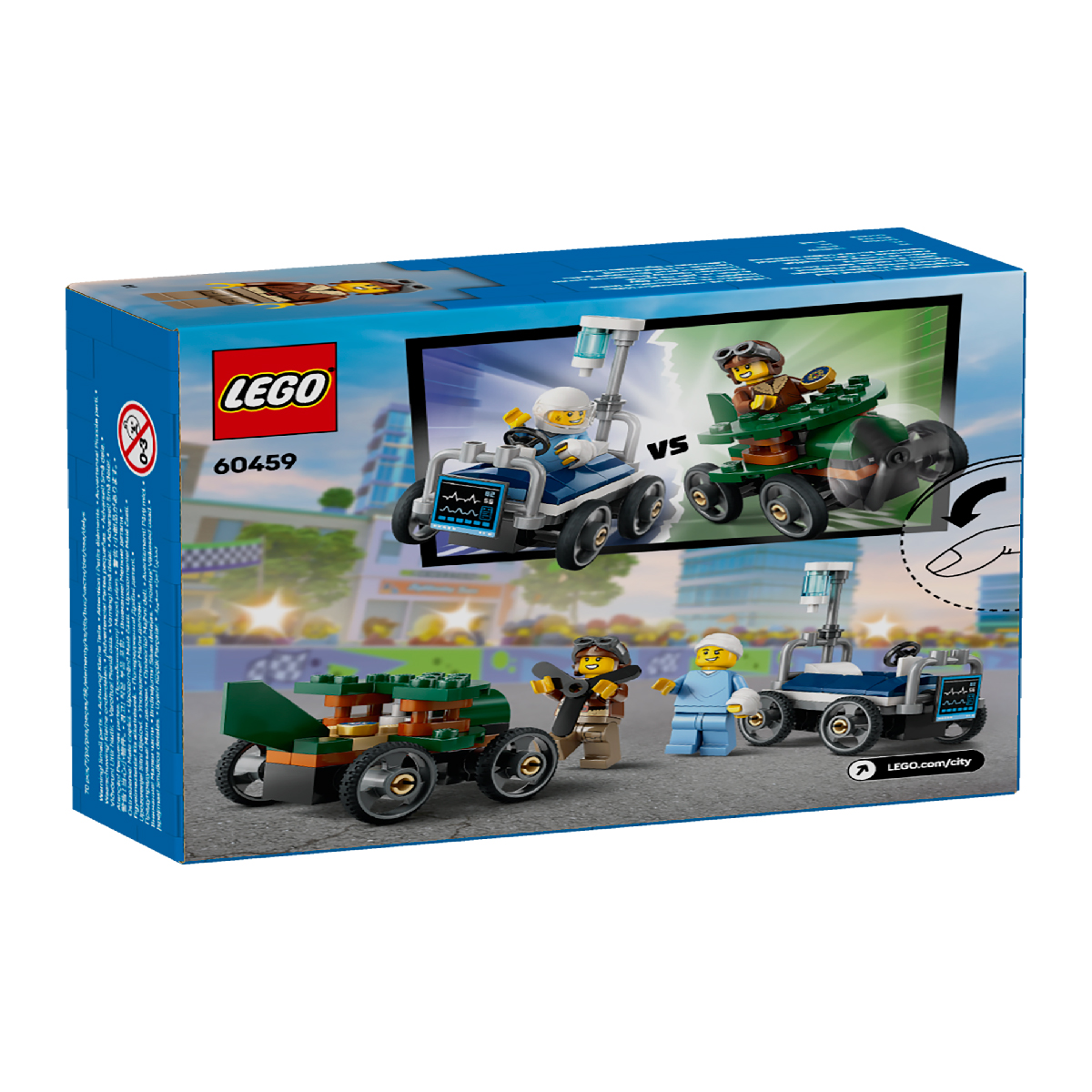 LEGO CITY 60459 Đồ Chơi Lắp Ráp Bộ Đôi Máy Bay Vs Xe Cấp Cứu Di Động (70 chi tiết)