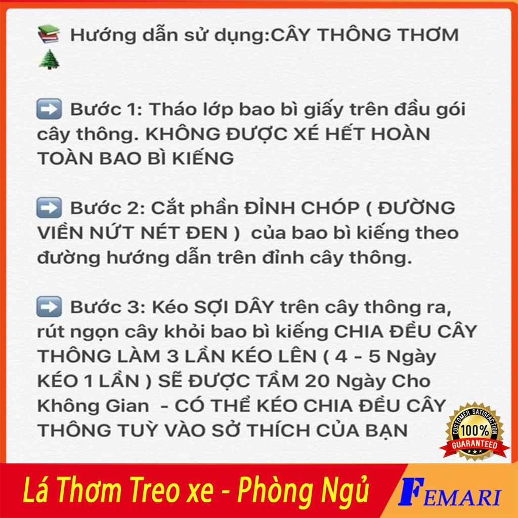 Lá thơm treo xe little trees - Lá thông thơm usa của mỹ khử mùi ô tô, phòng ngủ,tủ quần áo FEMARI