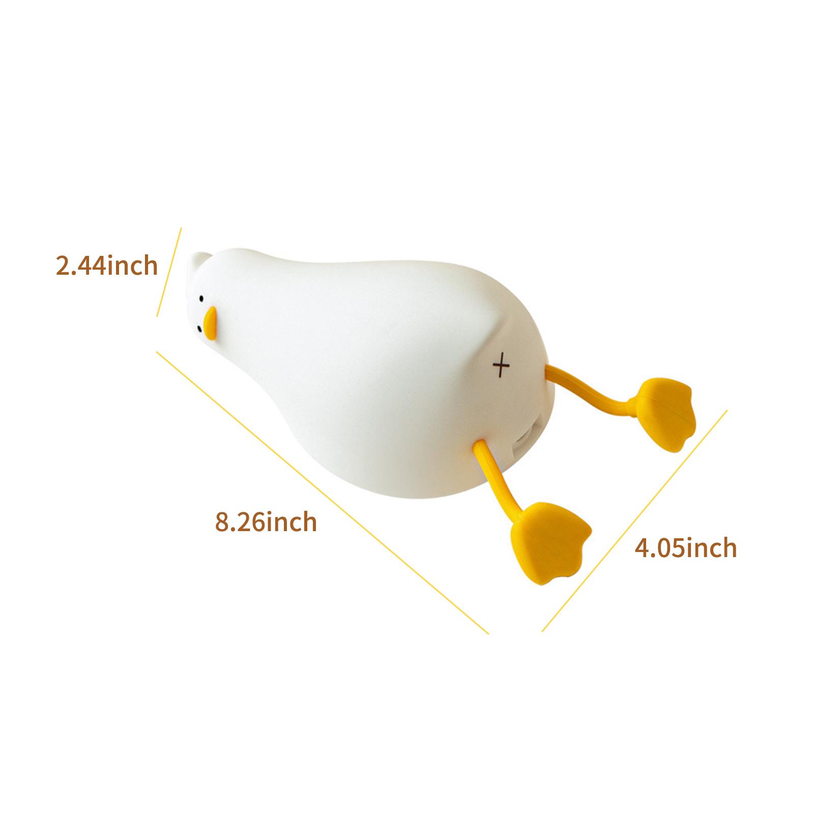 Cute Duck Night Light Warm White Night Light with Touch Sensor 3 Light Brightness Soft Silicone Animal Night Lamp