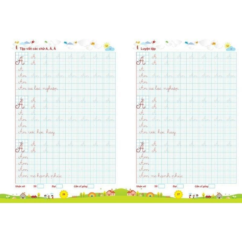 Vở luyện viết chữ hoa, chữ thường cỡ nhỏ theo nhóm