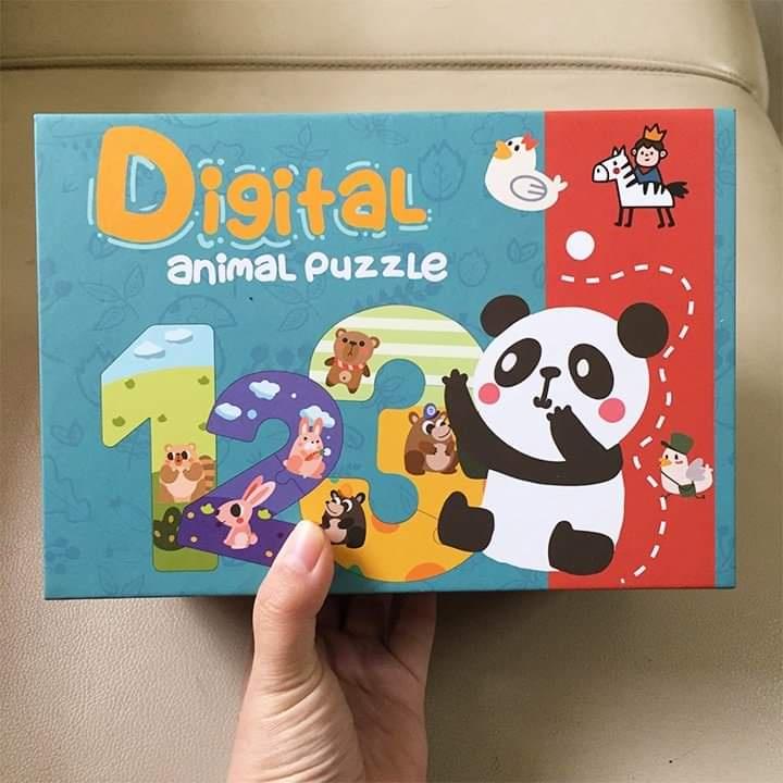 Puzzle chữ số cho bé-Digital animal, Alphabet Animal Jigsaw,đồ chơi ghép hình  số đếm có hình ảnh sinh động