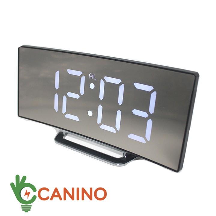 Đồng hồ LED LCD Miror Clock DT6507 mặt gương cong