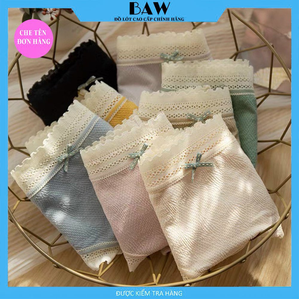 Quần Lót Nữ, Bộ 5 Quần Lót Ren Nữ Cao Cấp Mềm Mịn Hàng Thương Gia, Quần Lót Nữ Kháng Khuẩn, Quần Lót Nữ Co Giãn Tốt Thương Hiệu Baw Mã QLM88