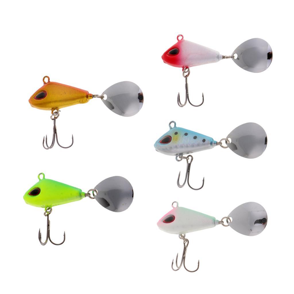 Metal Hard Sequins VIB Artificial Fishing Spoon Lure Life-like 3D Eyes Bait