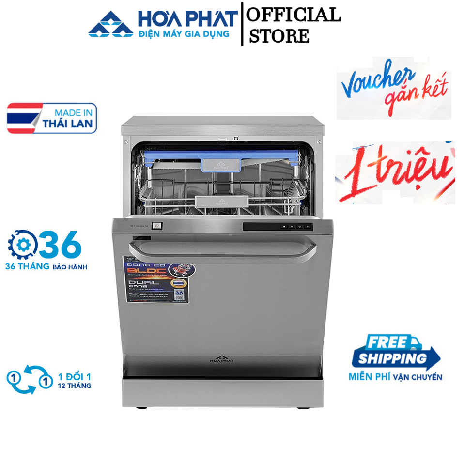 Máy rửa bát 15 bộ Hòa Phát HD F1508EBS.TM - Bảo hành 36 tháng - Hàng chính hãng