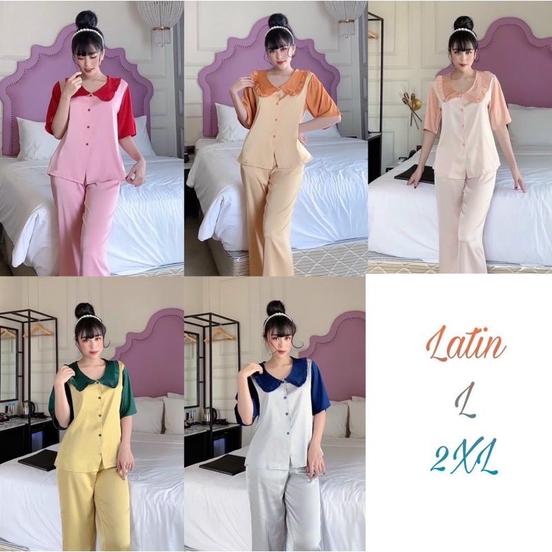 Đồ bộ lụa Latin cổ bèo